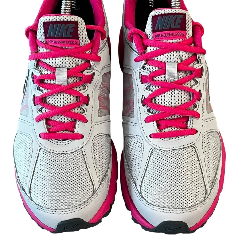 New Nike Air Relentless 3 Running Sneakers Womens 8 Gray Pink 616596-001‎